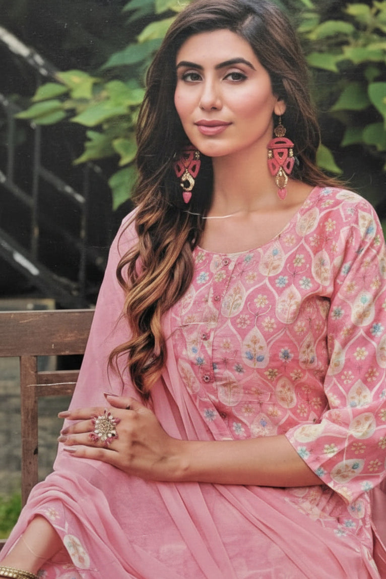 Formal Wear Cotton Premium Wear Embroidered Salwar Kameez Dupatta Set