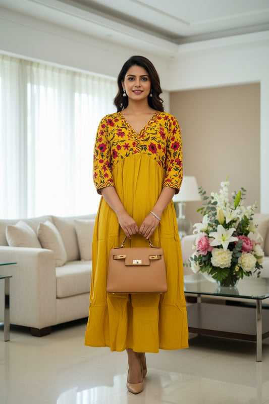 Palak Yellow Ethnic Festive Wear