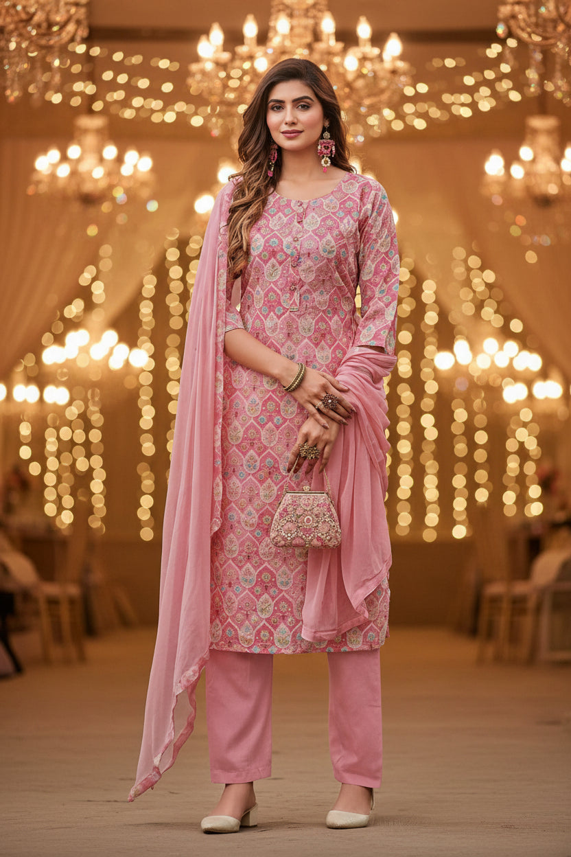 Formal Wear Cotton Premium Wear Embroidered Salwar Kameez Dupatta Set