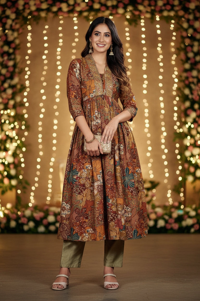 PartyWear Floral Premium Salwar Kameez Dupatta