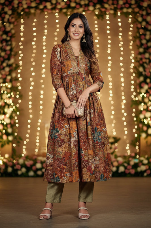 PartyWear Floral Premium Salwar Kameez Dupatta