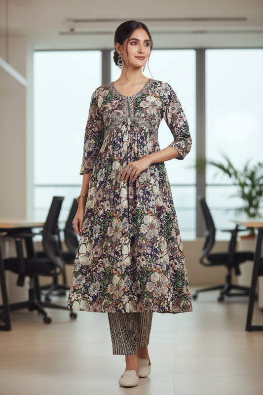 Formal Cordset in Floral Pattern